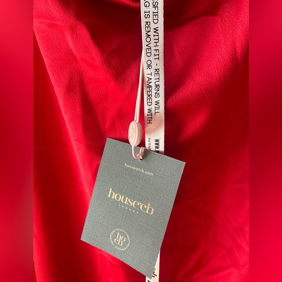 House of CB Zanab Halter Thigh-Slit Maxi Dress – Red Rose, Size L NWT Satin - Picture 8 of 10